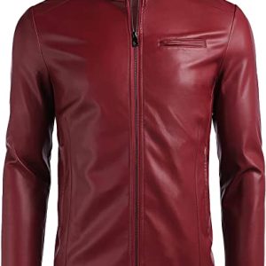Jacket en cuir orginale pour homme Motorcycle Casual Slim Fit
